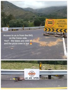 Local businesses open along the R46 during pass repairs